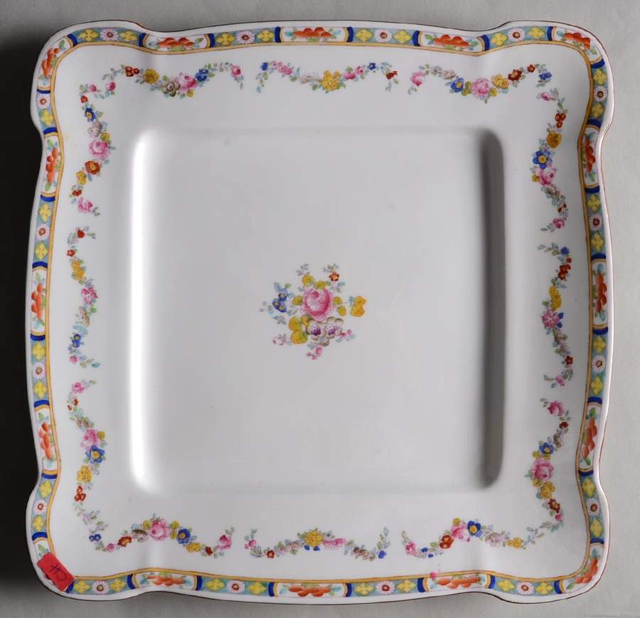 Minton Rose (Older, Smooth) 12" Square Cake Plate by Minton-1