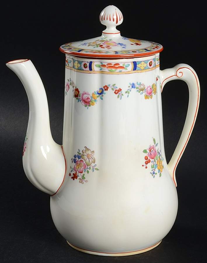 Minton Rose (Older, Smooth) Coffee Pot & Lid by Minton-1