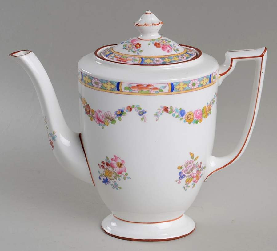 Minton Rose (Older, Smooth) Small Coffee Pot & Lid by Minton-1