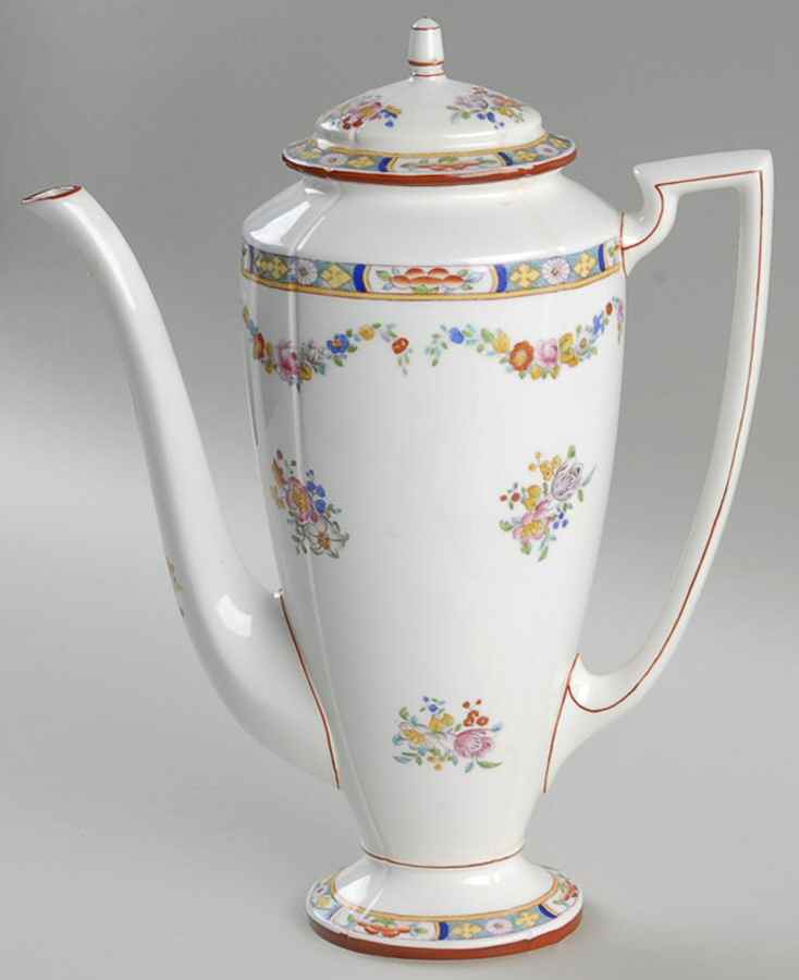 Minton Rose (Older, Smooth) Chocolate Pot & Lid by Minton-1
