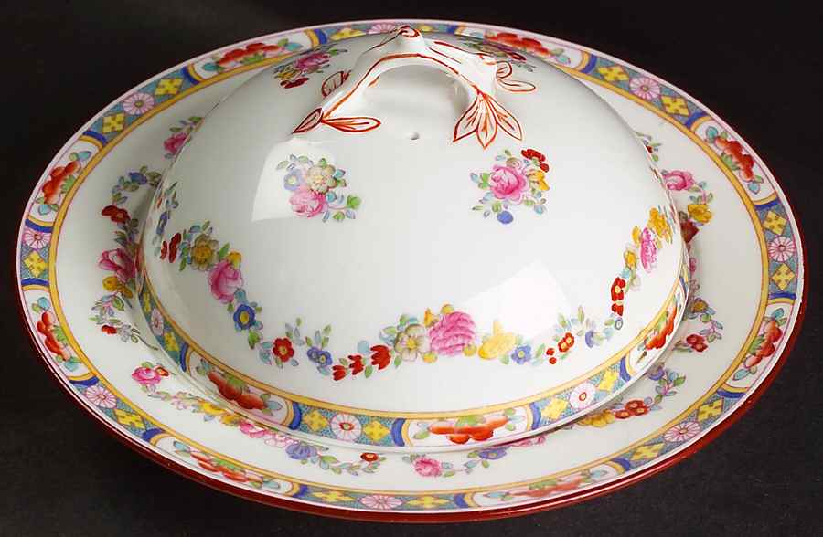 Minton Rose (Older, Smooth) Round Covered Butter by Minton-1