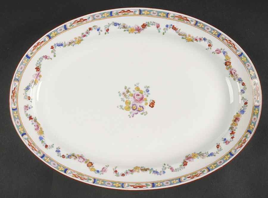 Minton Rose (Older, Smooth) 13" Oval Serving Platter by Minton-1