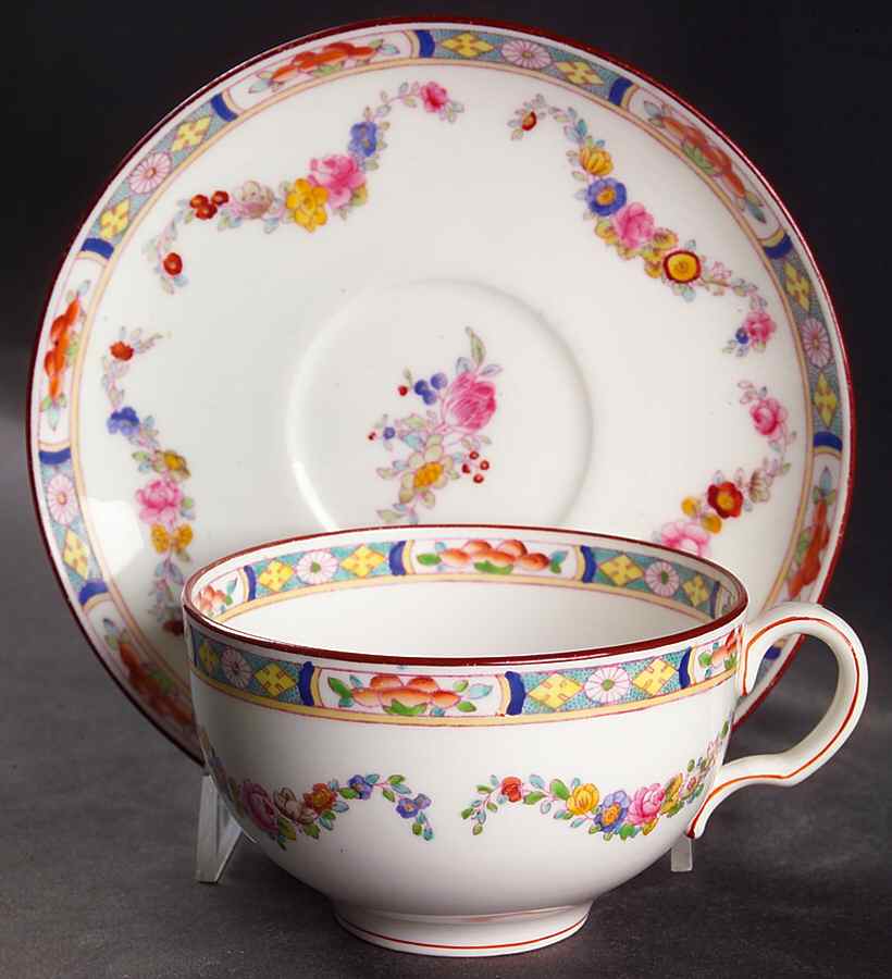 Minton Rose (Older, Smooth) Oversized Cup & Saucer Set by Minton-1