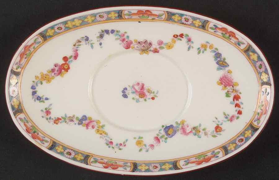 Minton Rose (Older, Smooth) Underplate for Gravy Boat by Minton-1