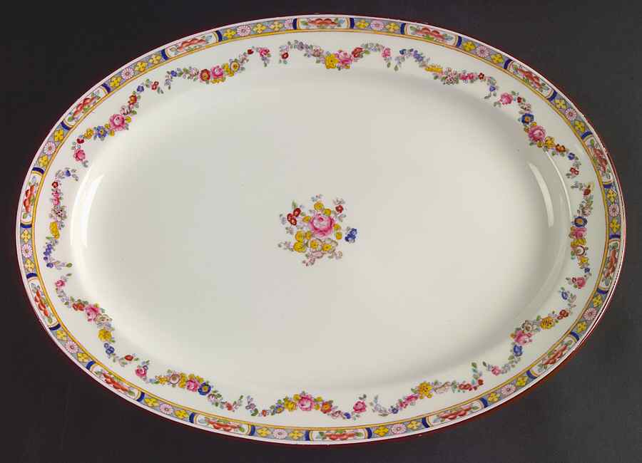 Minton Rose (Older, Smooth) 15" Oval Serving Platter by Minton-1