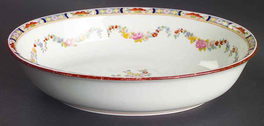 Minton Rose (Older, Smooth) 8" Oval Vegetable Bowl by Minton-1