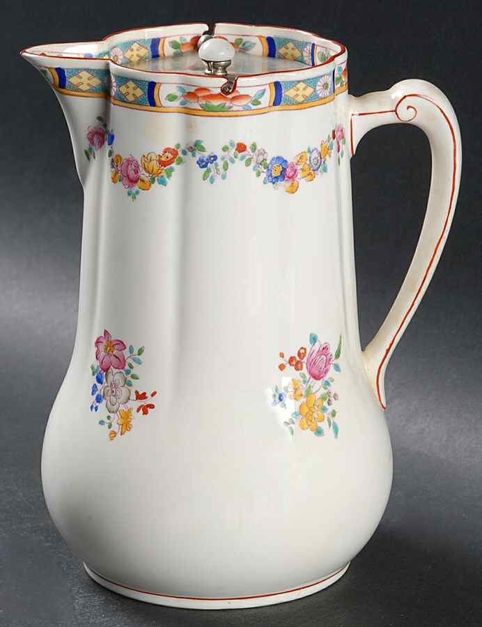 Minton Rose (Older, Smooth) 24 Oz Pitcher W/Metal Lid by Minton-1