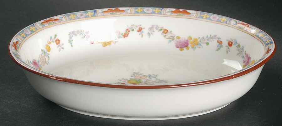 Minton Rose (Older, Smooth) 7" Oval Vegetable Bowl by Minton-1