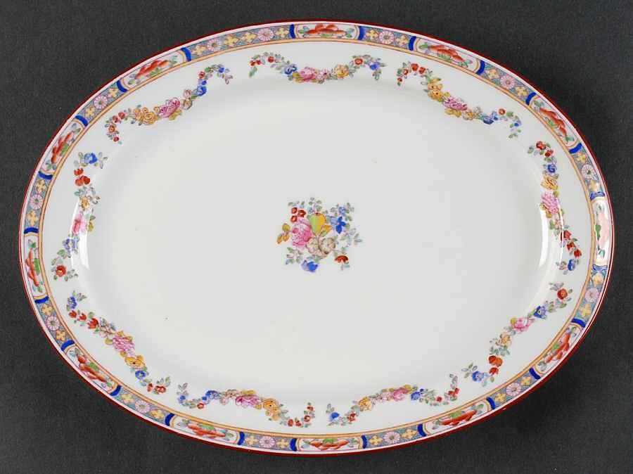 Minton Rose (Older, Smooth) 11" Oval Serving Platter by Minton-1