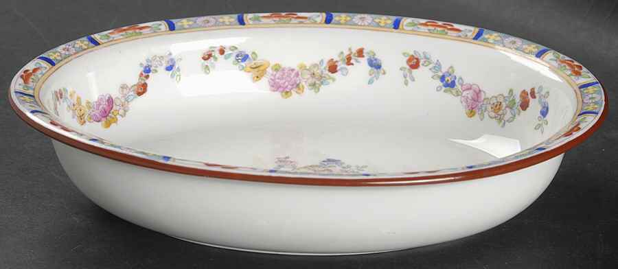 Minton Rose (Older, Smooth) 7" Oval Vegetable Bowl by Minton-1