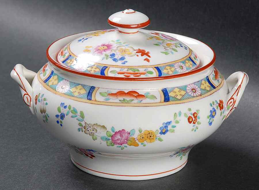 Minton Rose (Older, Smooth) Sugar Bowl & Lid by Minton-1