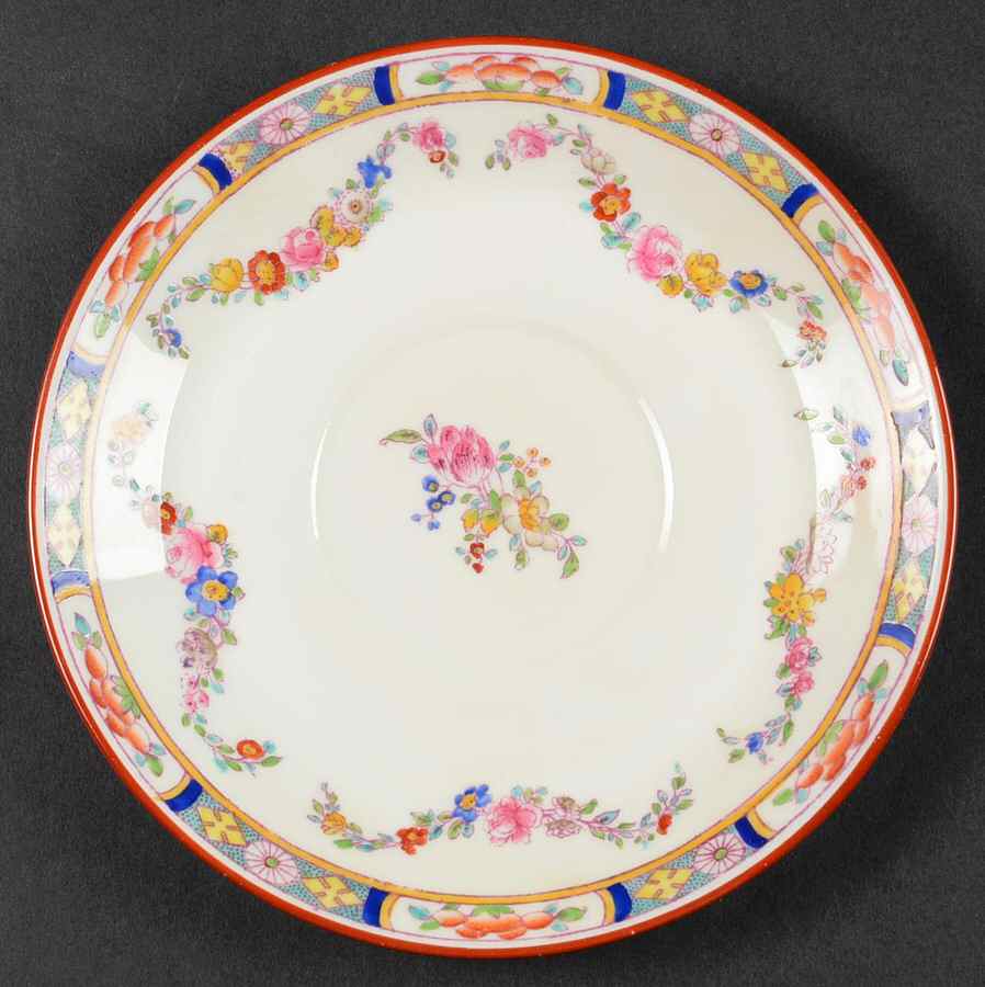 Minton Rose (Older, Smooth) Saucer for Cream Soup Bowl by Minton-1