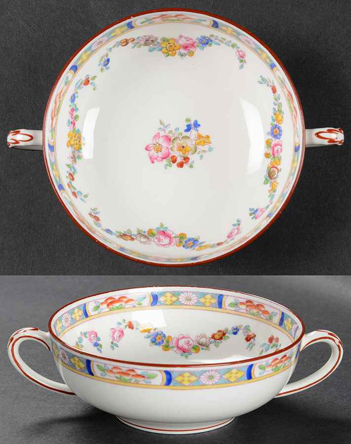 Minton Rose (Older, Smooth) Flat Cream Soup Bowl by Minton-1