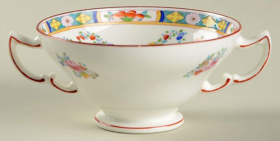 Minton Rose (Older, Smooth) Footed Bouillon Cup by Minton-1