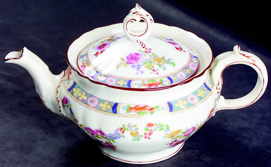 Minton Rose (Older, Scaloped) Mini Teapot & Lid by Minton-1