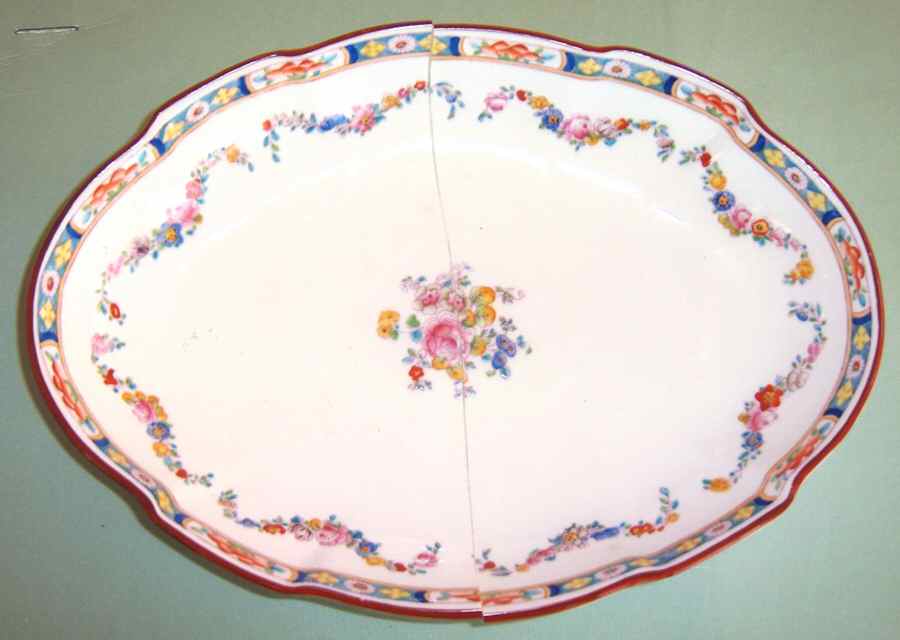Minton Rose (Older, Scaloped) 10" Oval Serving Platter by Minton-1