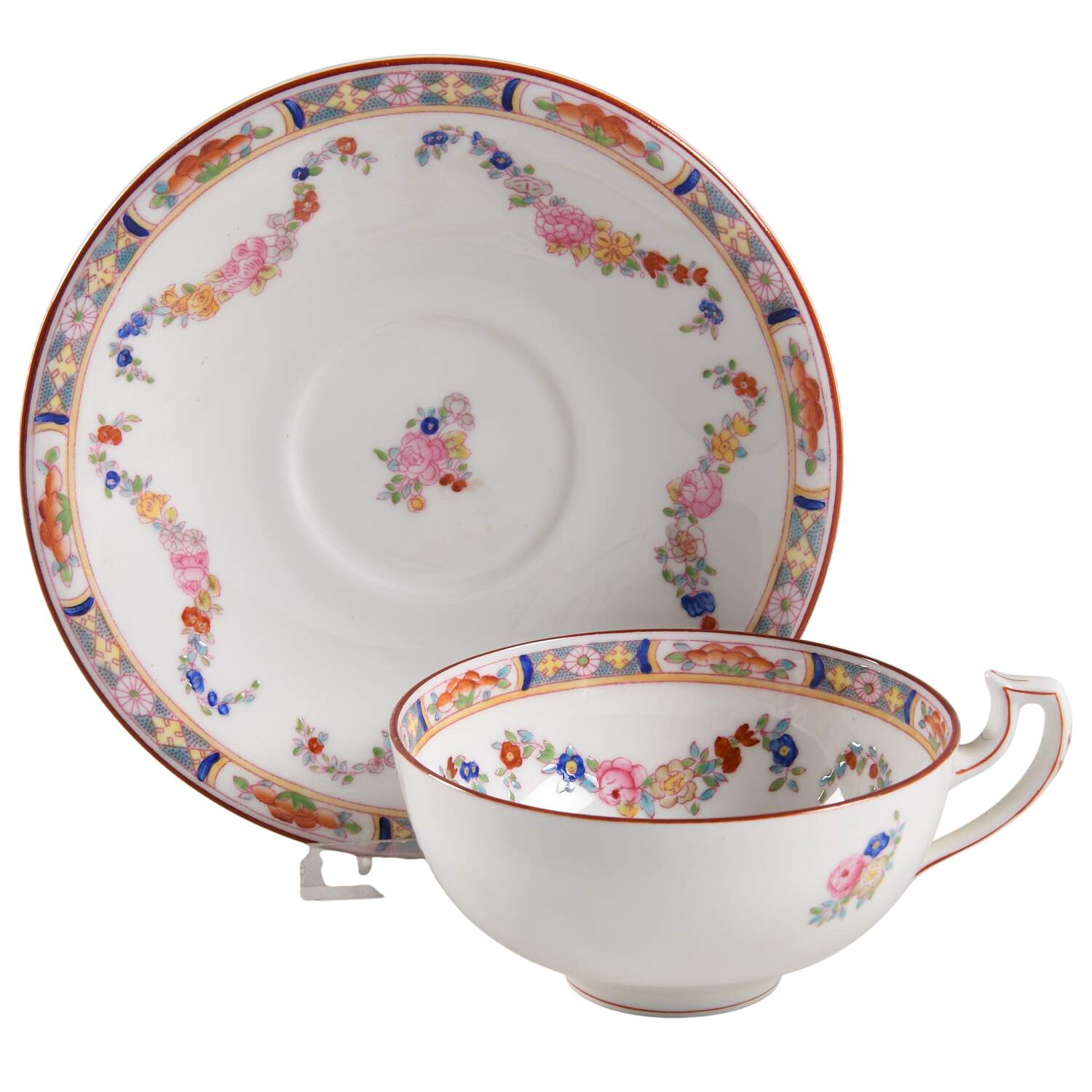 Minton Rose (Newer, Smooth) Flat Cup & Saucer Set by Minton-1