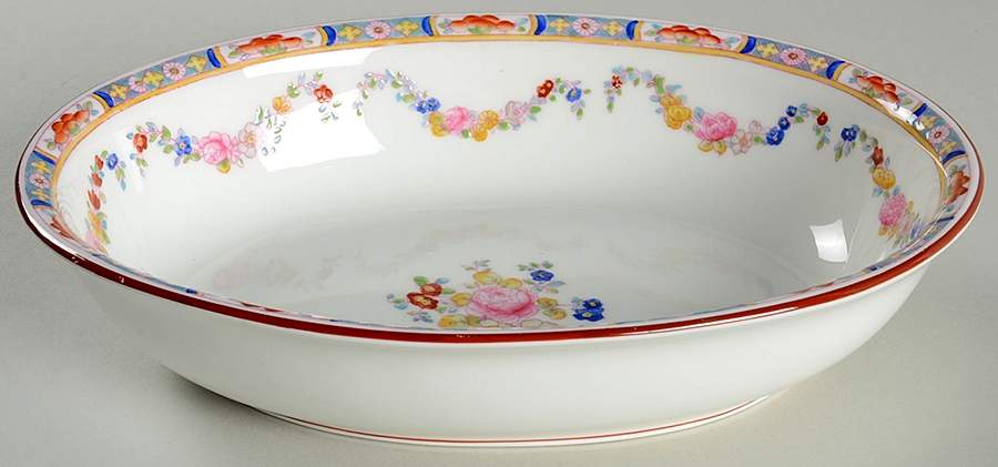 Minton Rose (Newer, Smooth) 8" Oval Vegetable Bowl by Minton-1