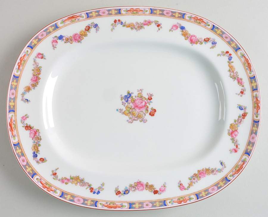 Minton Rose (Newer, Smooth) 13" Oval Serving Platter by Minton-1
