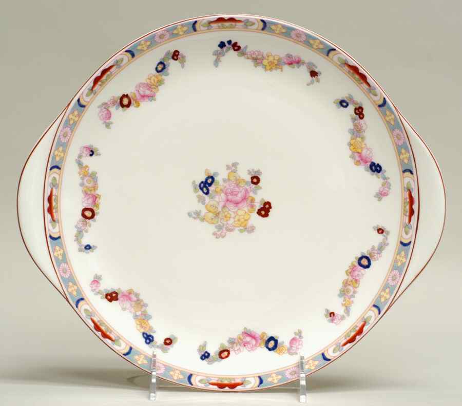 Minton Rose (Newer, Smooth) Handled Cake Plate by Minton-1