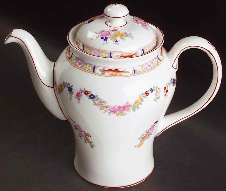 Minton Rose (Newer, Smooth) Coffee Pot & Lid by Minton-1