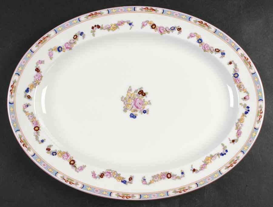 Minton Rose (Newer, Smooth) 16" Oval Serving Platter by Minton-1