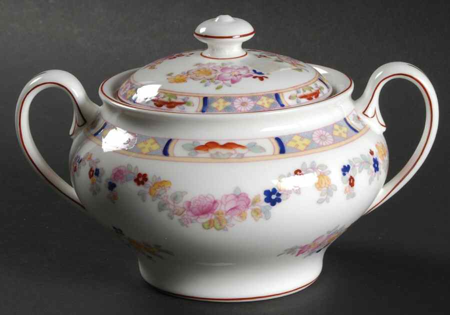 Minton Rose (Newer, Smooth) Oversize Sugar Bowl & Lid by Minton-1