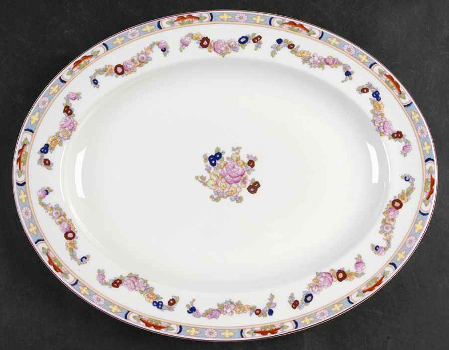 Minton Rose (Newer, Smooth) 13" Oval Serving Platter by Minton-1