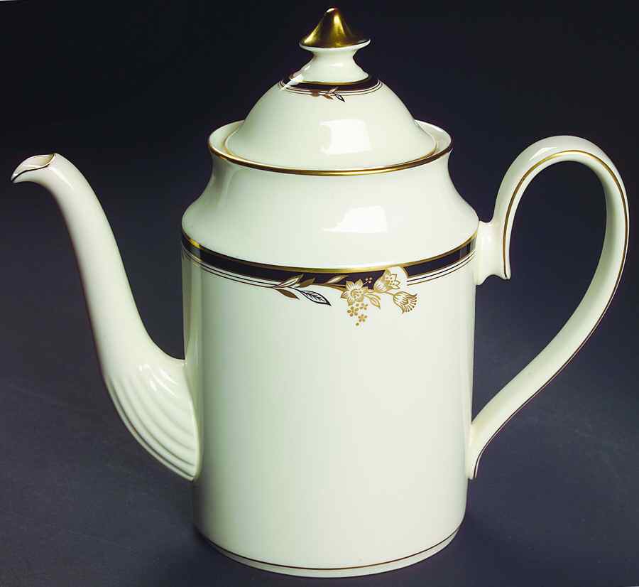 Newbury Black Band Newer Coffee Pot & Lid by Minton-1