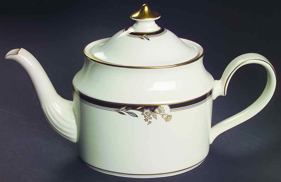 Newbury Black Band Newer Teapot & Lid by Minton-1