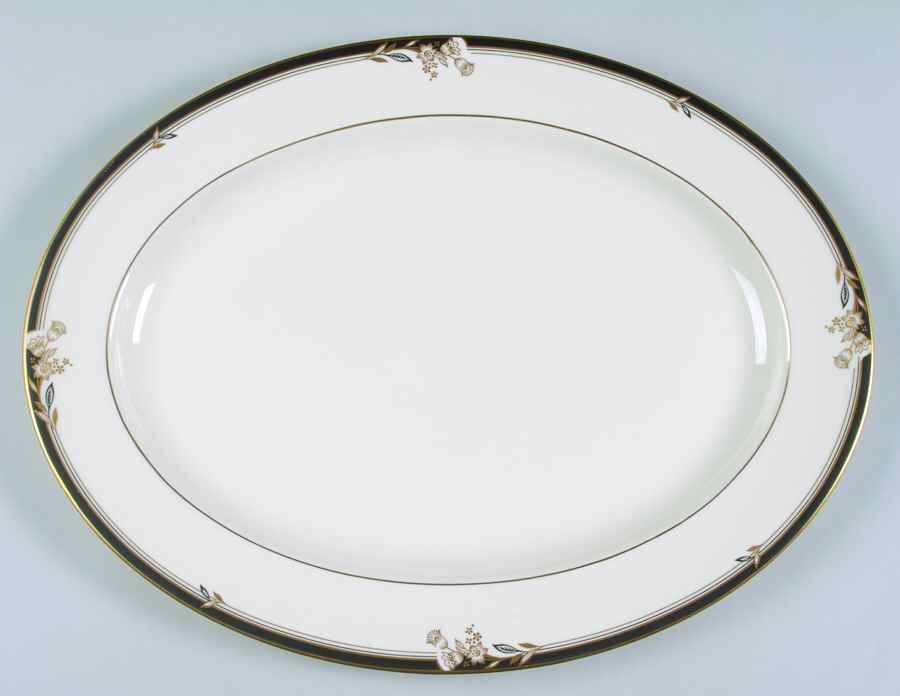 Newbury Black Band Newer 16" Oval Serving Platter by Minton-1