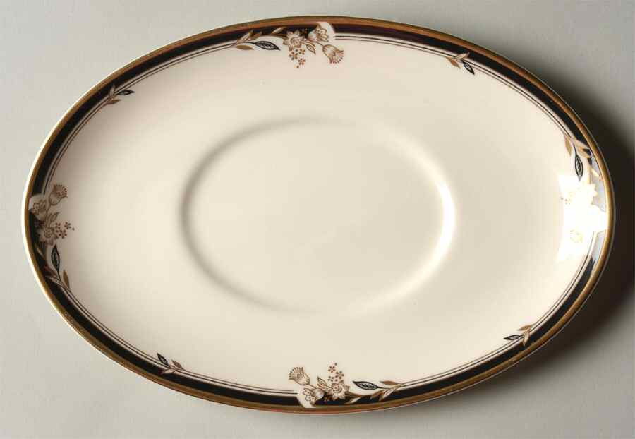 Newbury Black Band Newer Underplate for Gravy Boat by Minton-1