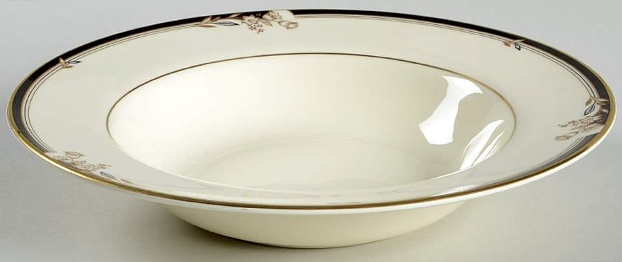 Newbury Black Band Newer Large Rim Soup Bowl by Minton-1