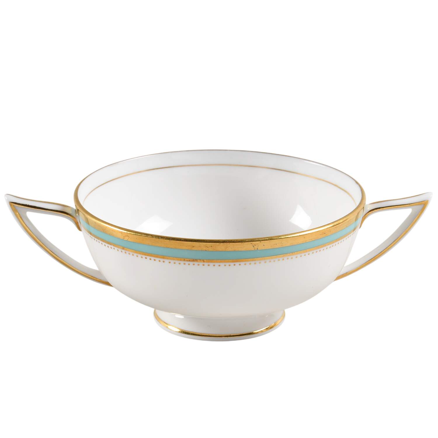 Newbury Turquoise Band Footed Cream Soup Bowl by Minton-1