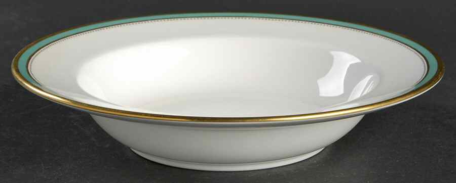 Newbury Turquoise Band Rim Soup Bowl by Minton-1