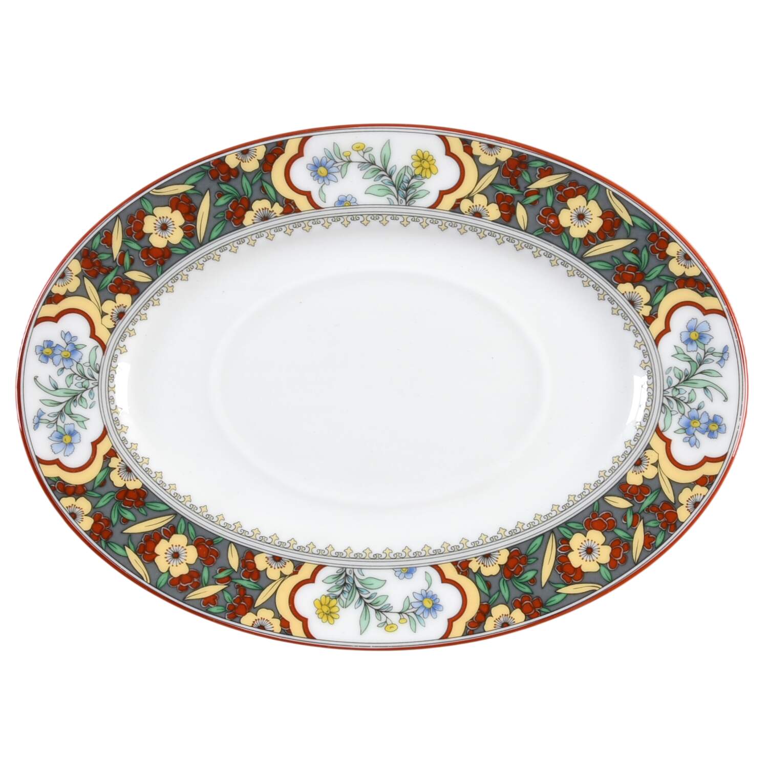 Oriental Blossom (Center Design) Underplate for Gravy Boat by Minton-1