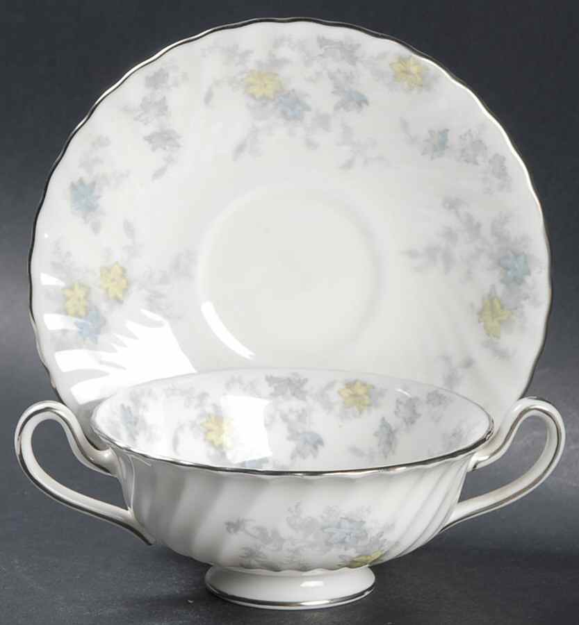 Park Lane Footed Cream Soup Bowl & Saucer Set by Minton-1