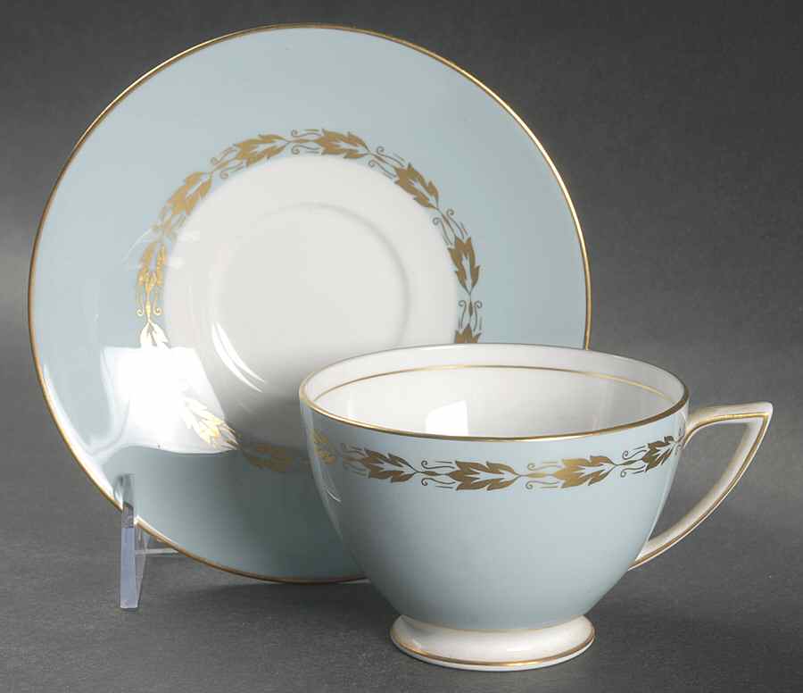 Parkwood Turquoise Footed Cup & Saucer Set by Minton-1
