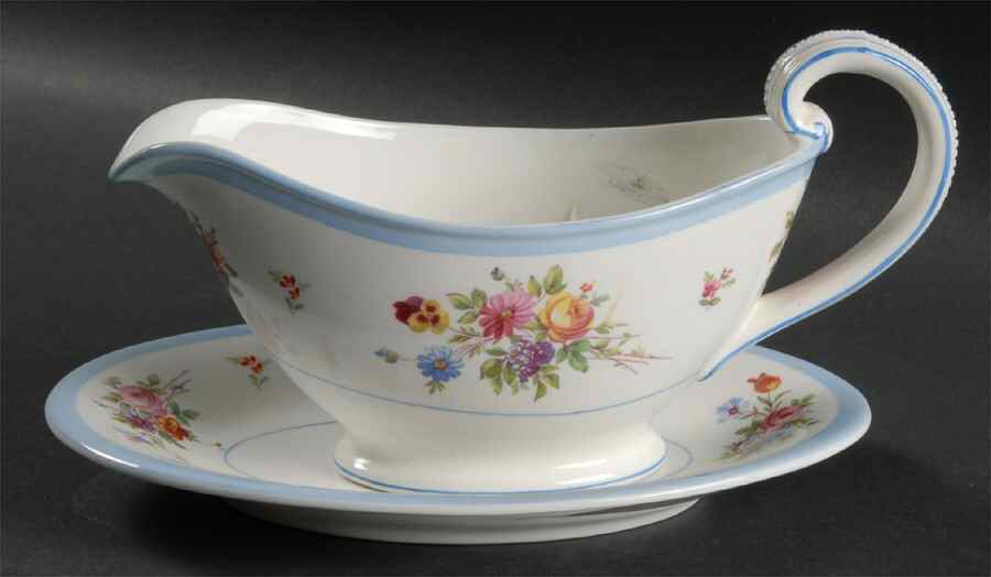 Patricia Gravy Boat & Underplate/Relish by Minton-1