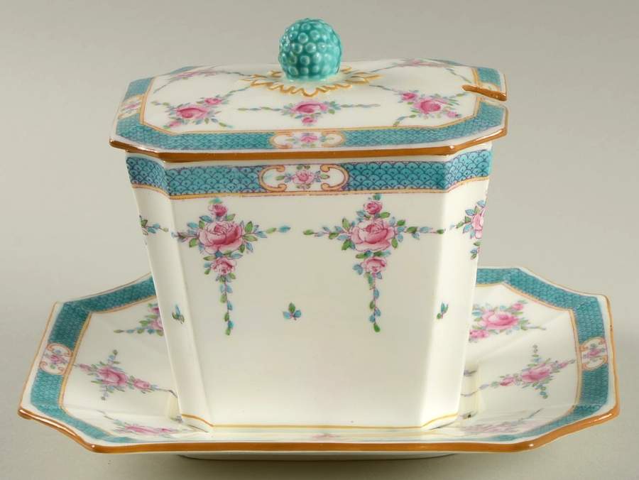 Persian Rose (Older) Jam/Jelly & Lid W/Underplate by Minton-1