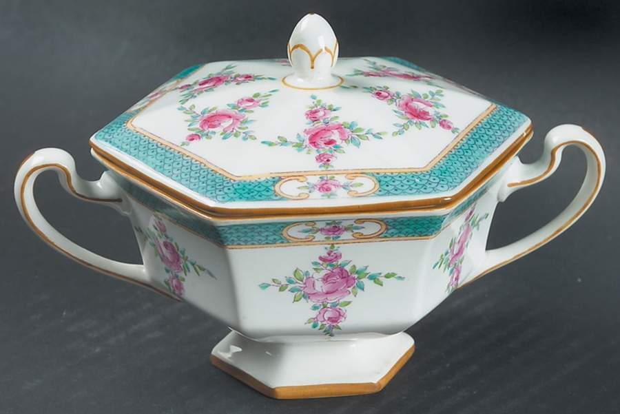 Persian Rose (Older) Sugar Bowl & Lid by Minton-1