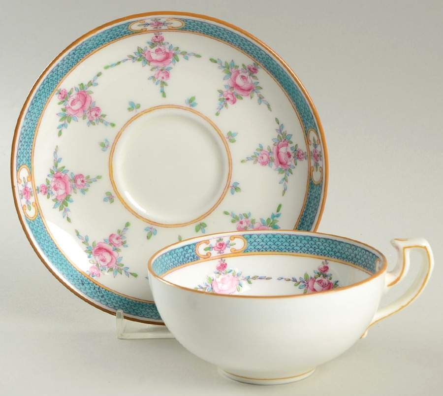 Persian Rose (Older) Flat Cup & Saucer Set by Minton-1