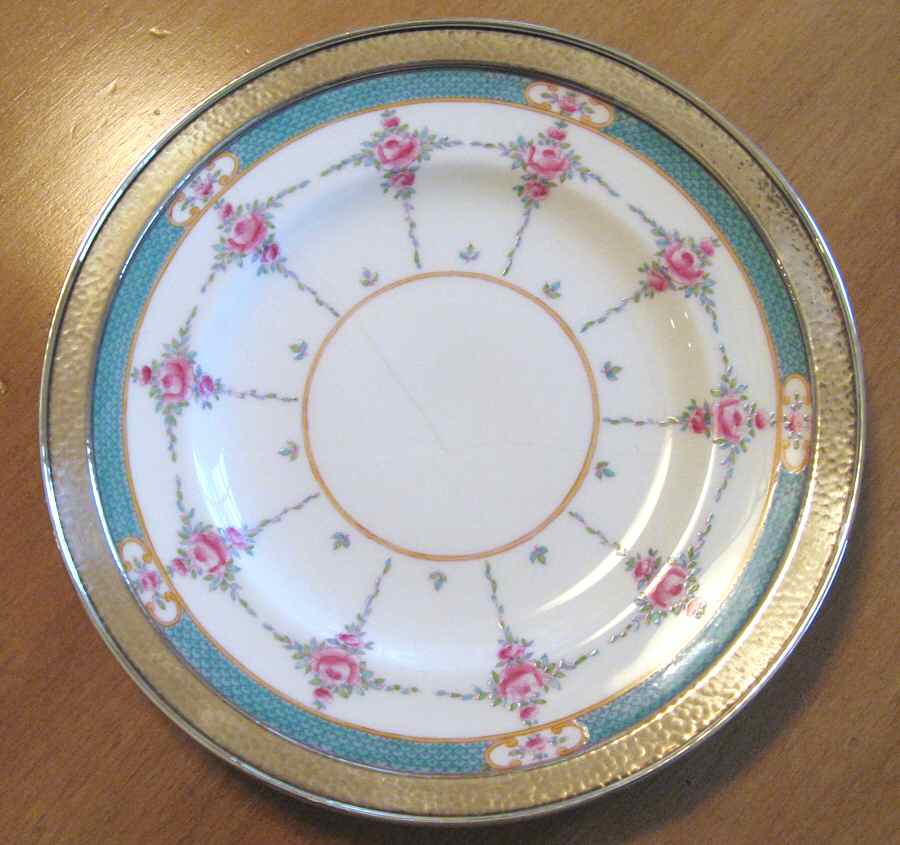 Persian Rose (Older) Salad Plate with Sterling Rim by Minton-1