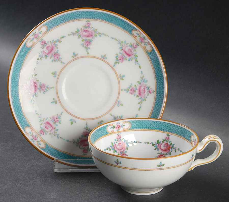 Persian Rose (Older) Flat Cup & Saucer Set by Minton-1