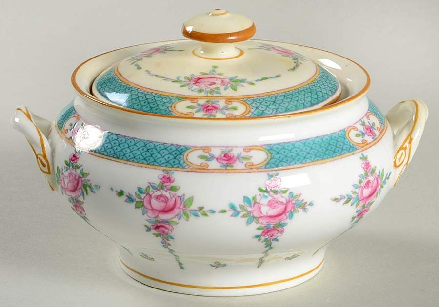 Persian Rose (Older) Sugar Bowl & Lid by Minton-1