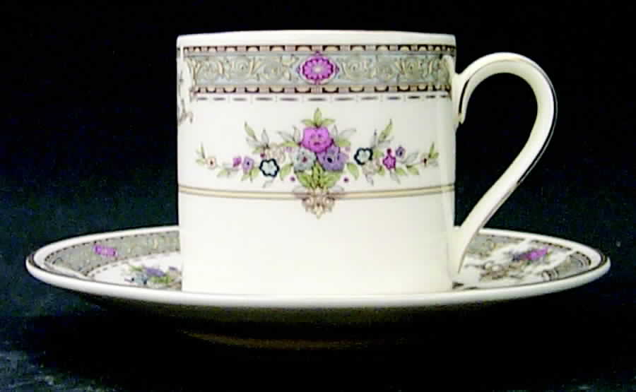 Persian Rose (Newer) Flat Demitasse Cup & Saucer Set by Minton-1