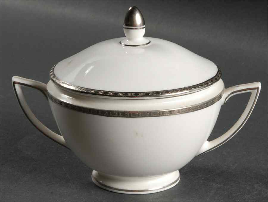 Platinum Heritage Sugar Bowl & Lid by Minton-1
