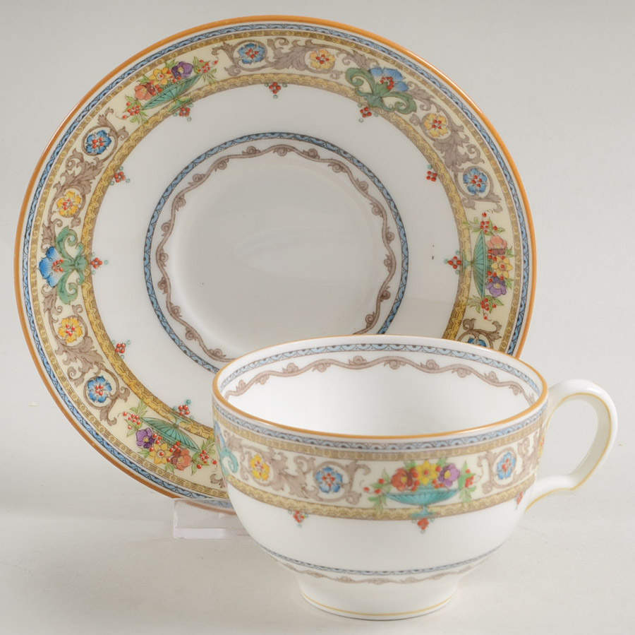 Plymouth Footed Cup & Saucer Set by Minton-1