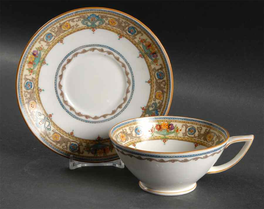 Plymouth Footed Cup & Saucer Set by Minton-1