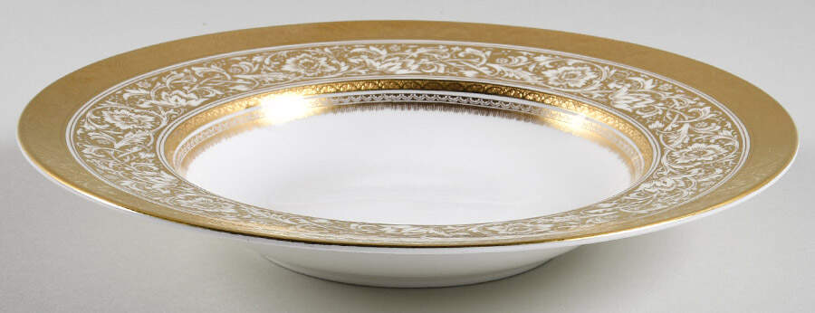 Porcelain Ball Ivory Large Rim Soup Bowl by Minton-1
